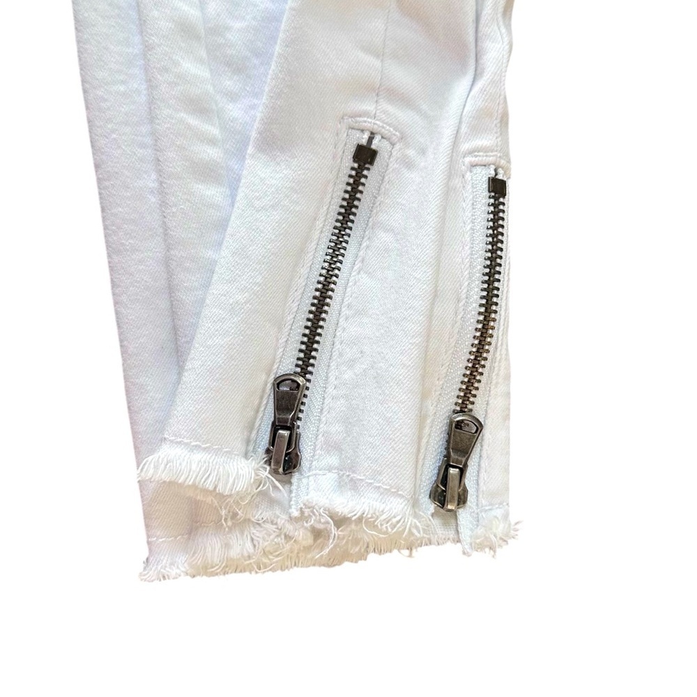 KanCan White Jeans Women’s Size 5/26 Mid Rise Skinny Zip Ankle Frayed Hem - Picture 5 of 12